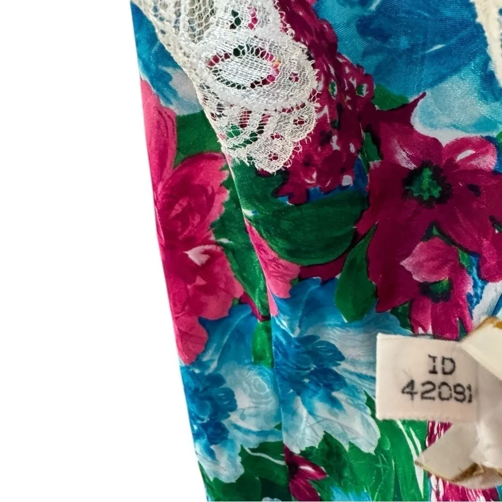 Vintage Victoria's Secret Gold Label Floral‎ 90s Floral Slip Medium Nightgown - Image 5