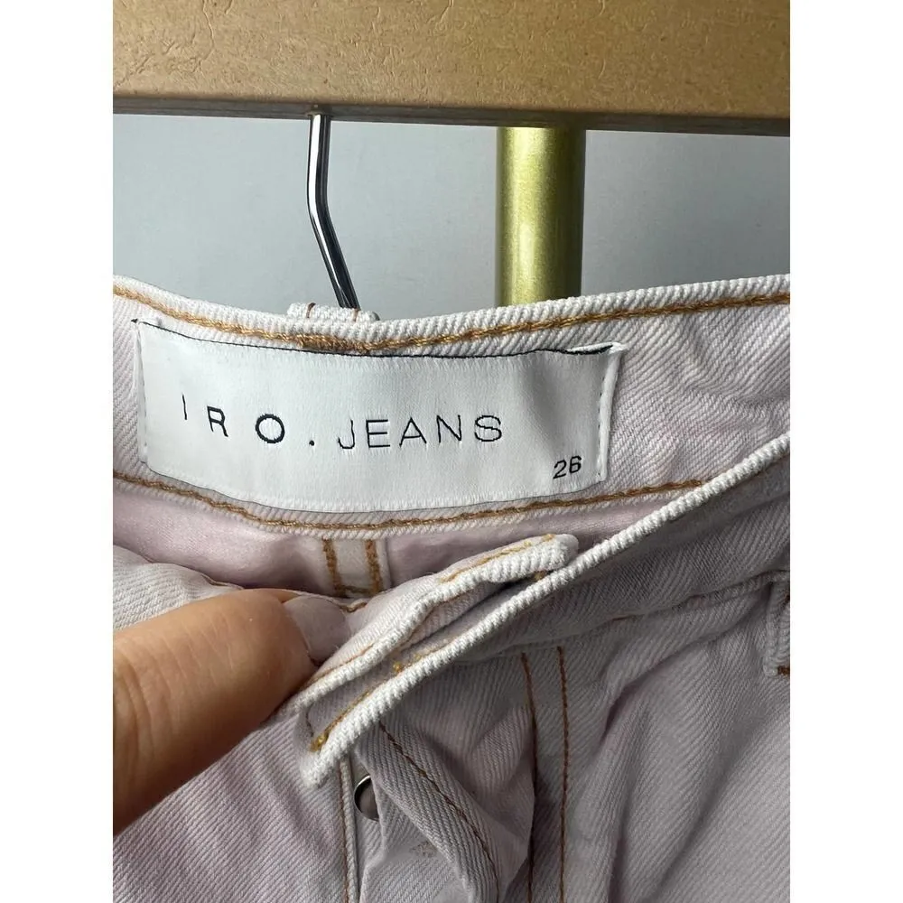 IRO Light Pink Button Fly Denim Shorts NWT Sz. 26 - Image 6