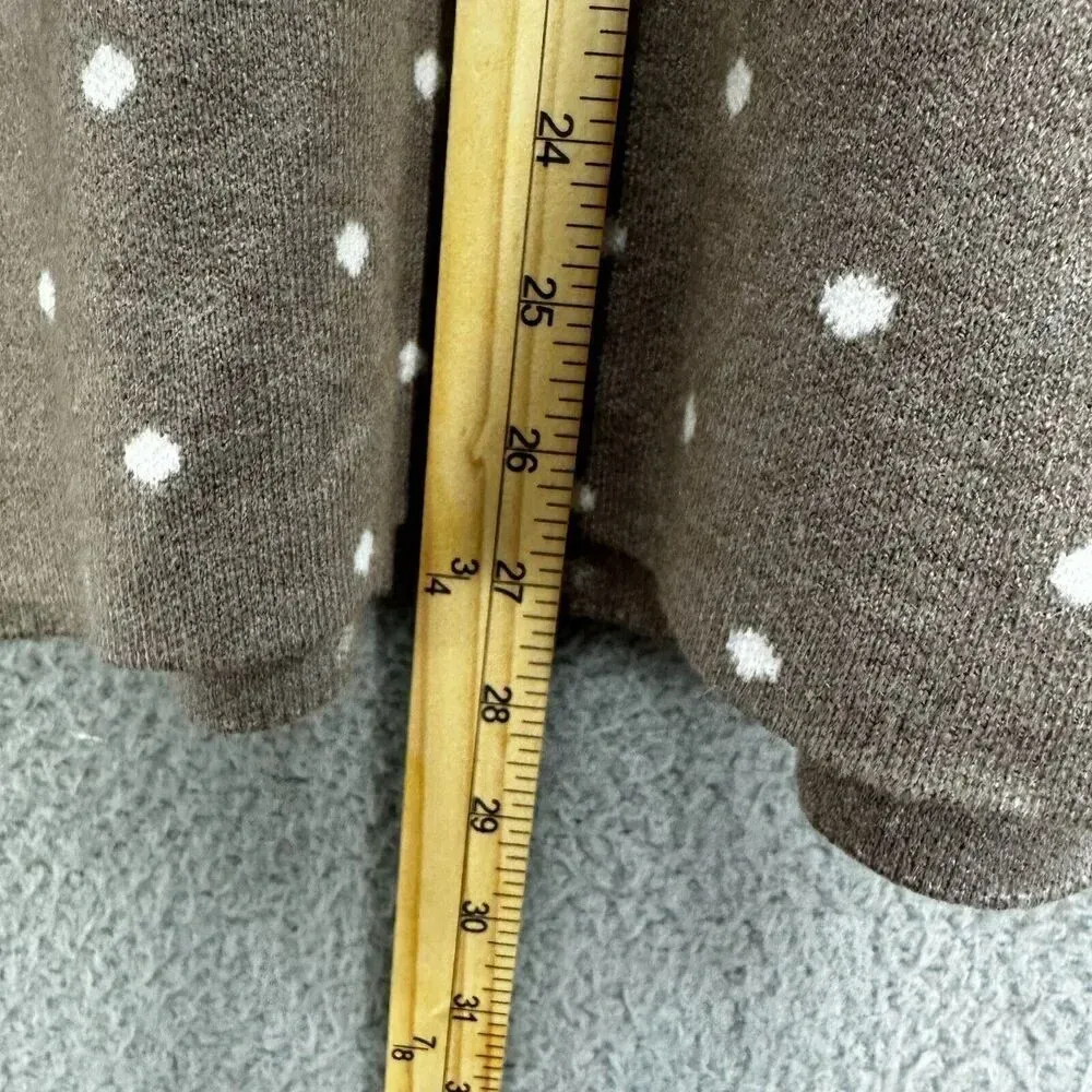 Cynthia Rowley sweater womens plus 1X brown polka‎ dot soft boxy 3/4 sleeve - Image 4