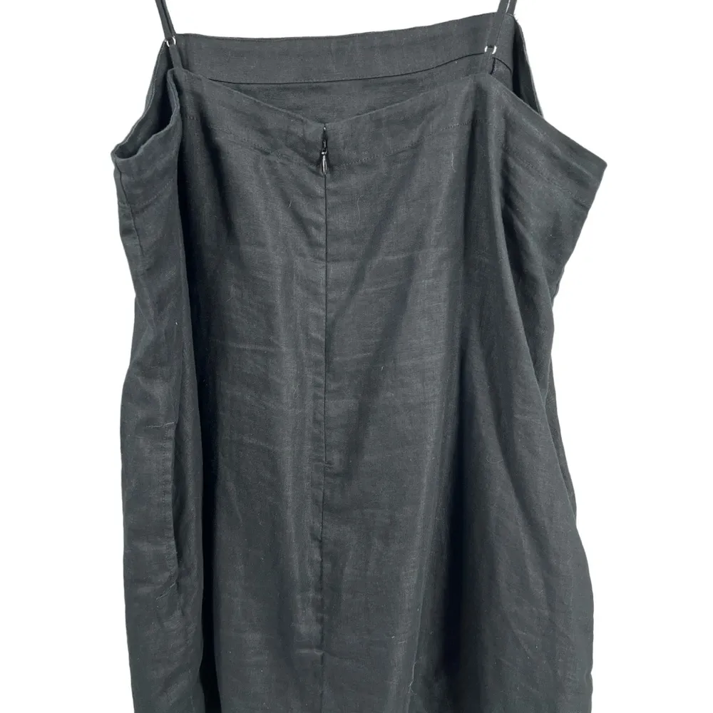 Madewell Goldie Mini Dress Black in 100% Linen Minimalist Summer Size 14 - Image 6