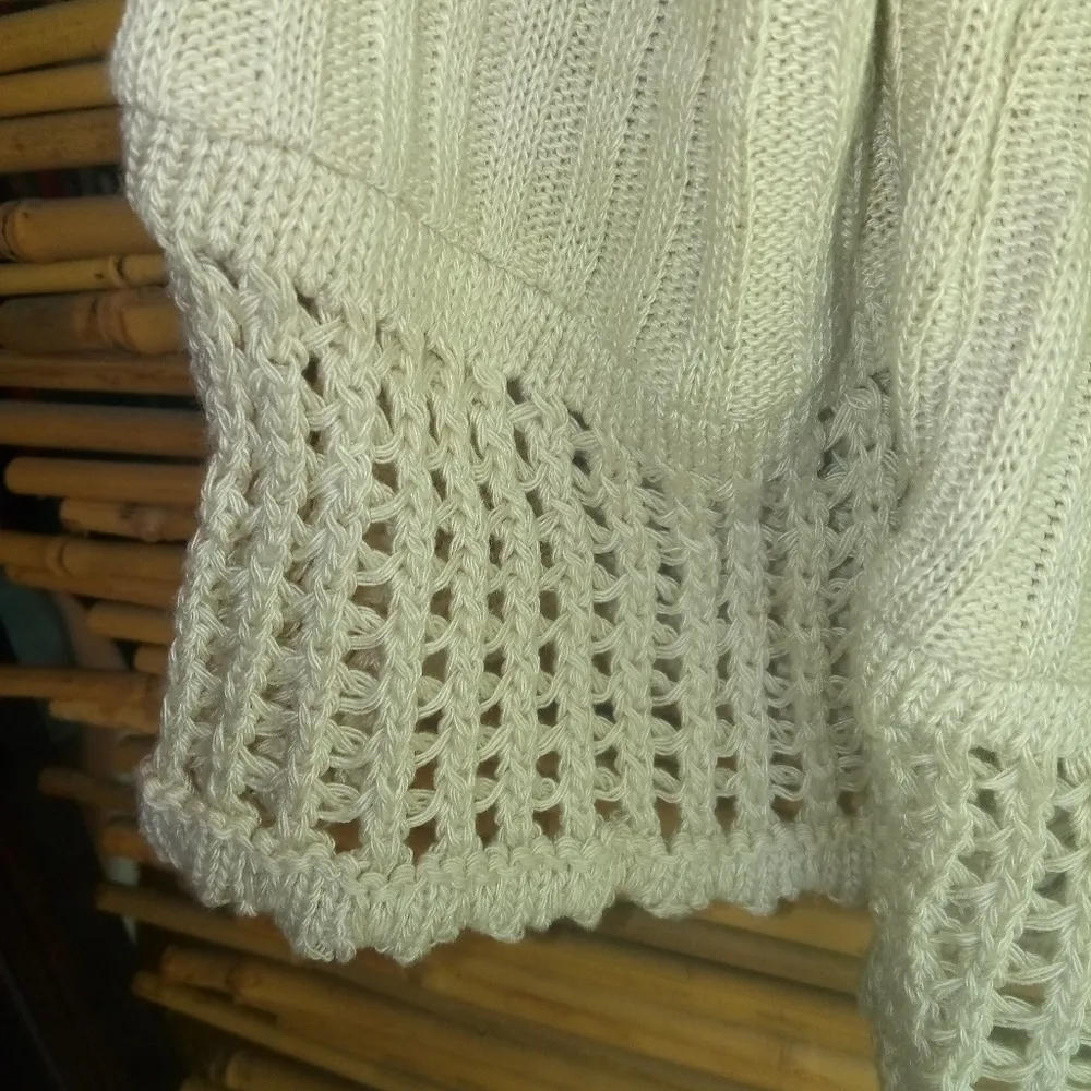 Fashion Avenue L Creme Bolero Shrug Sweater Size L - Image 3