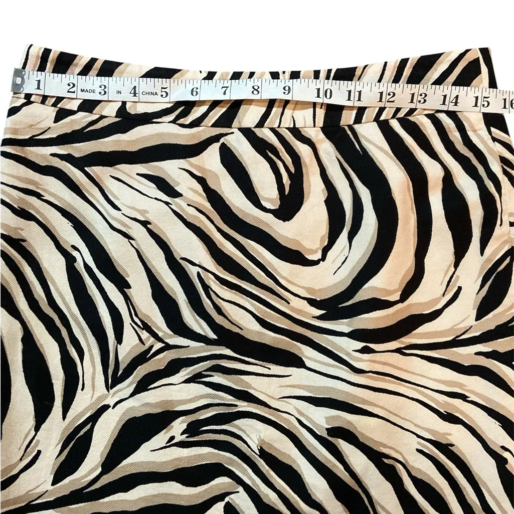 Ann Taylor Loft Beige Black Tiger Print Pencil Skirt Size 4 Animal Print - Image 7