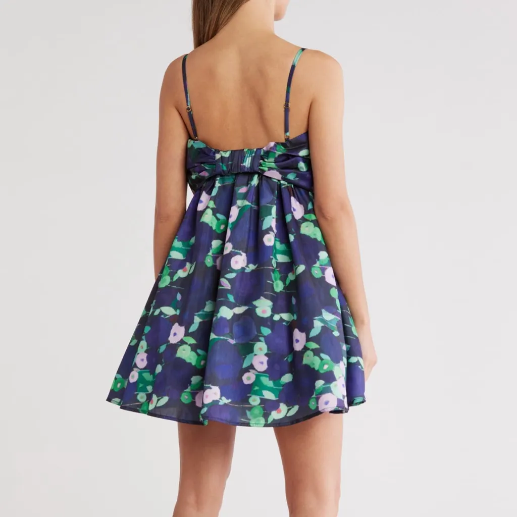 NWT Hutch Bow Babydoll Dress XL Navy Multi - Image 3