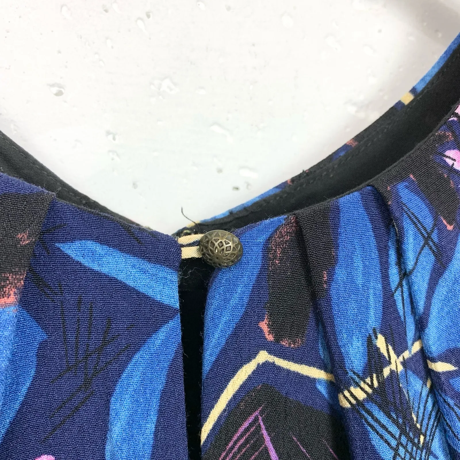 Anthropologie Maeve Womens Elia Dress Open Shoulder Floral Print Blue Pink 6 - Image 8