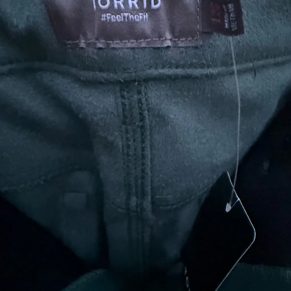 Torrid Green Faux Leather Pants High Rise Skinny Plus Size 12 Short Botanical - Image 5