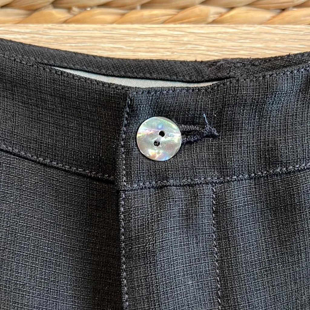 Tommy Bahama Waxed Silk High Rise Black Trouser Pant, 4 - Image 4