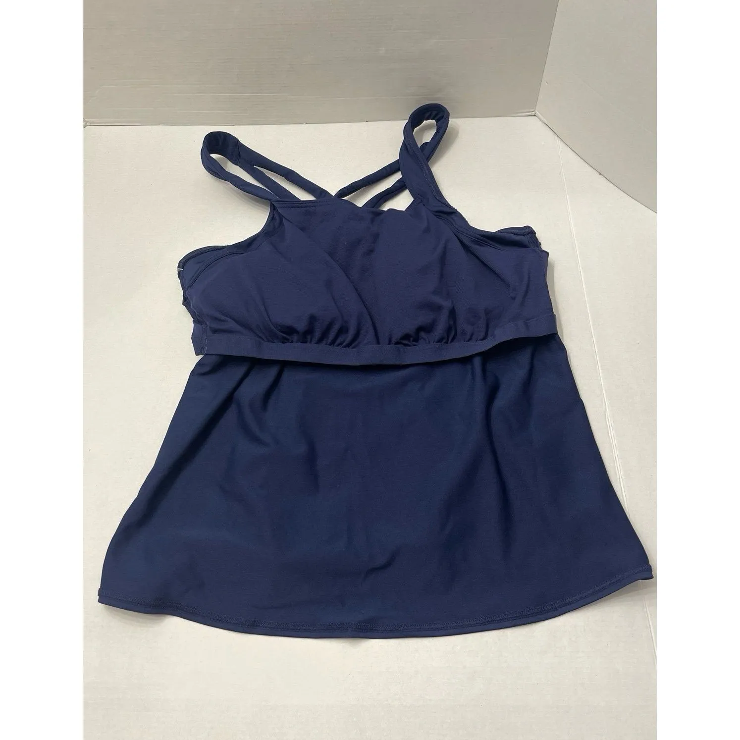 TYR Durafast Elite Square Neck Tankini Swim Top Navy Size 20 New With Tag Blue - Image 7