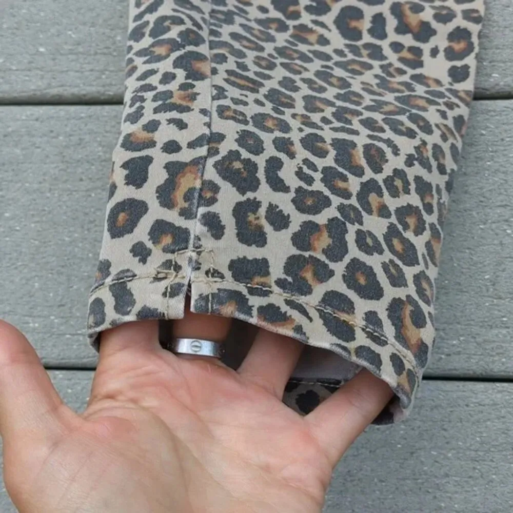 Knox Rose Animal Print Elastic Waist Ankle Jeans | Jeggings - Image 9