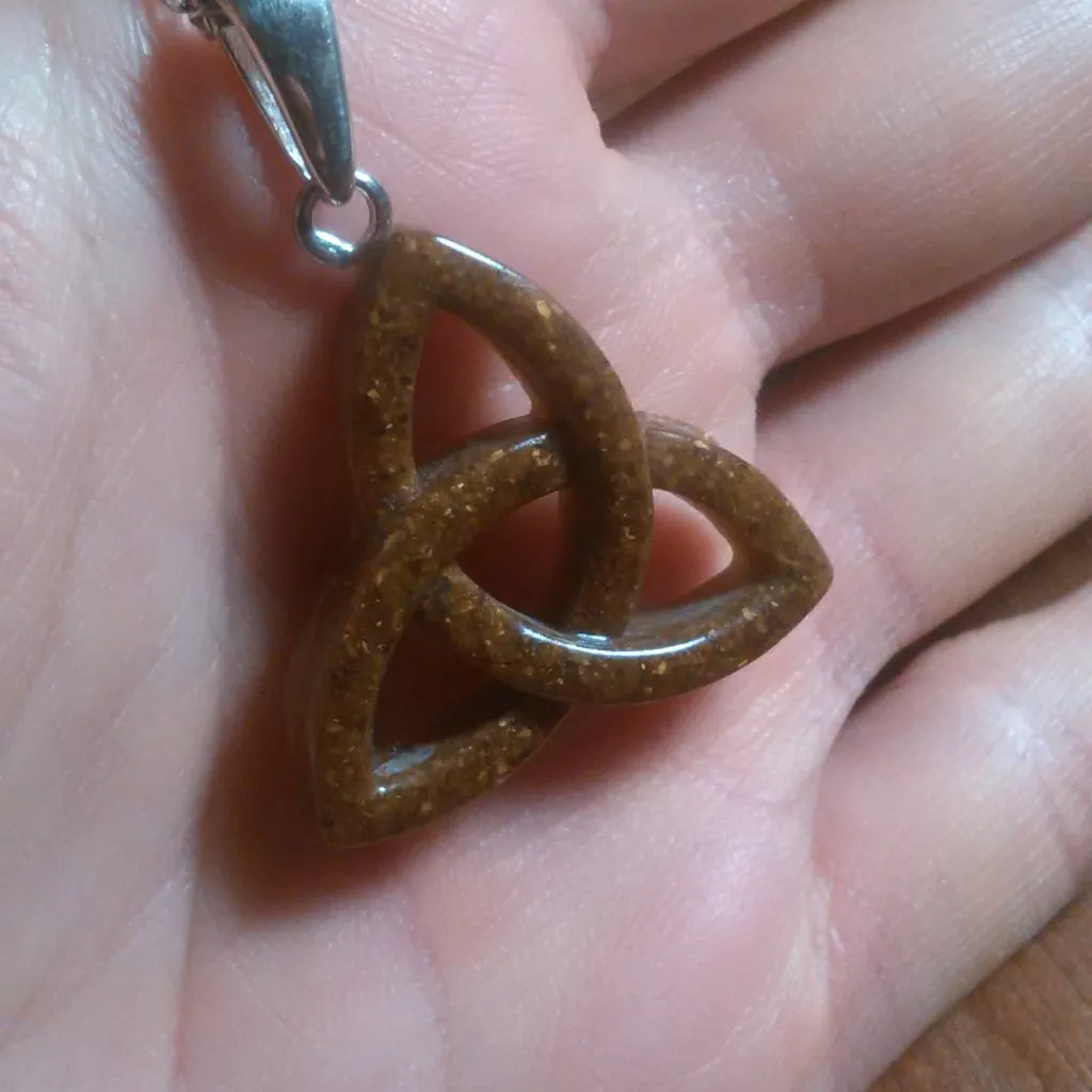 Trinity Knot Tiger's Eye Sterling Silver Pendant Stainless Steel Necklace - Image 11