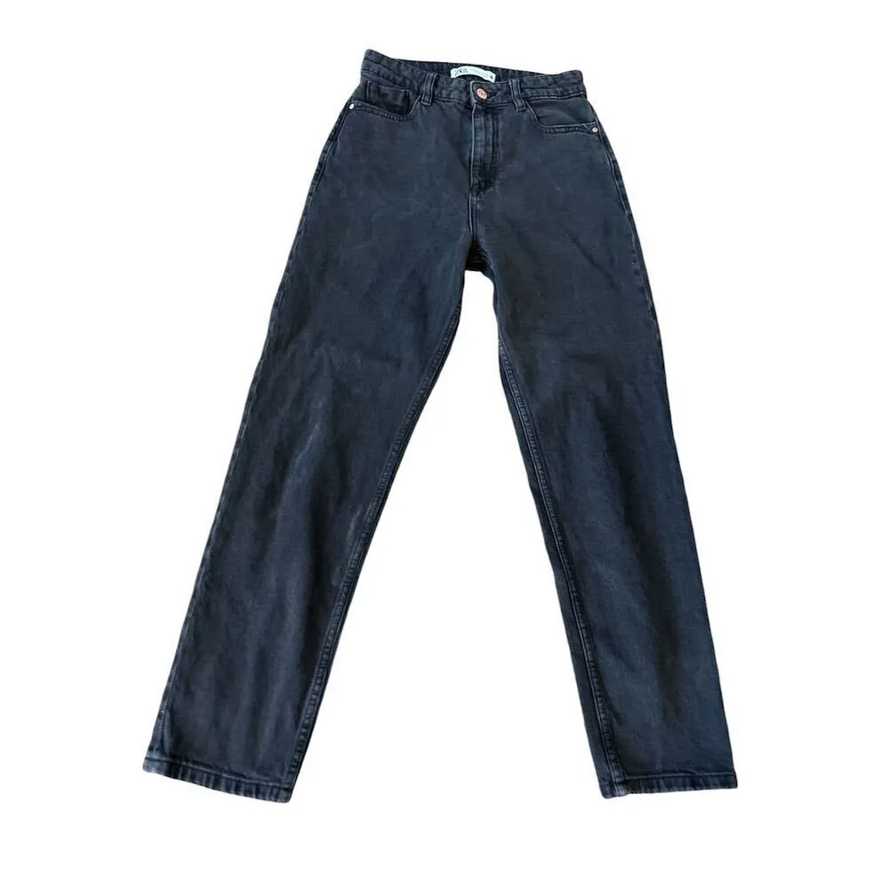 Zara Women's Vintage High-Waisted Black Jeans Size M 90s Style‎ - Image 5