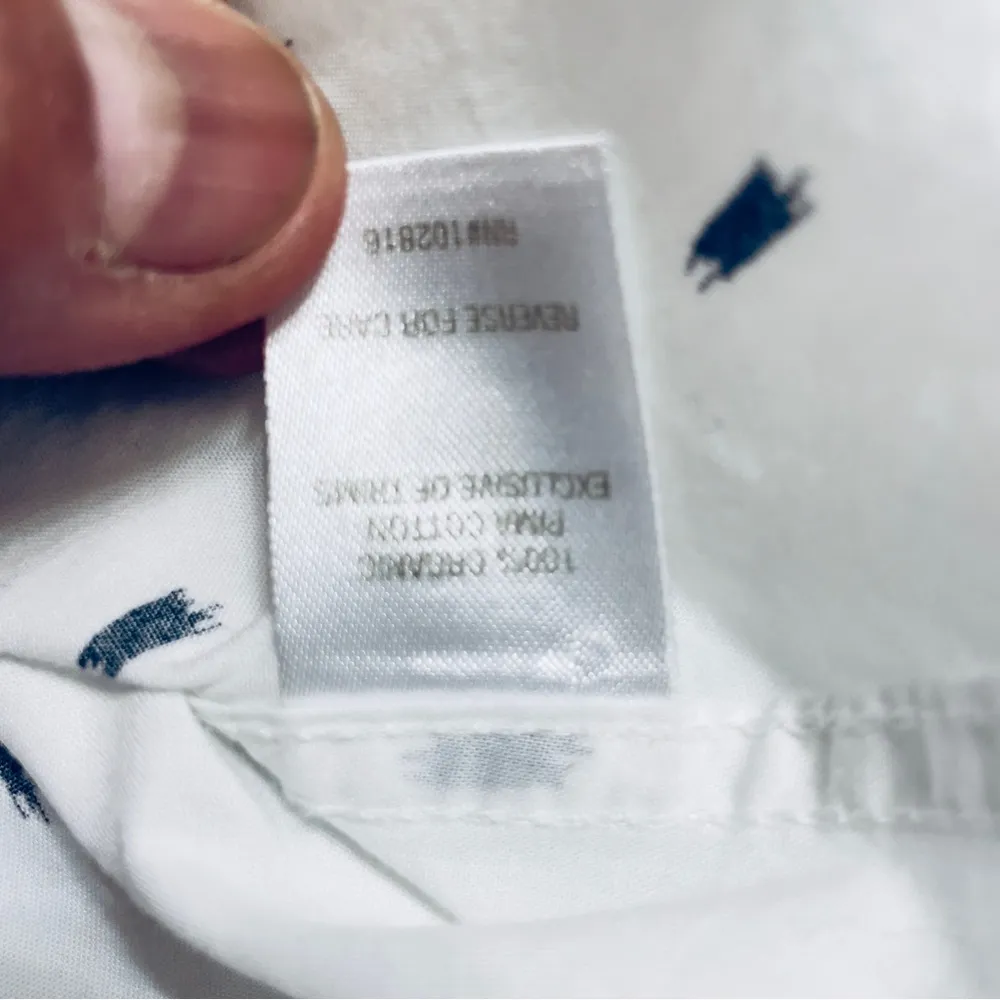 Garnet Hill 100% Organic Pima Cotton White Black Relaxed Shirt Size 10 - Image 8