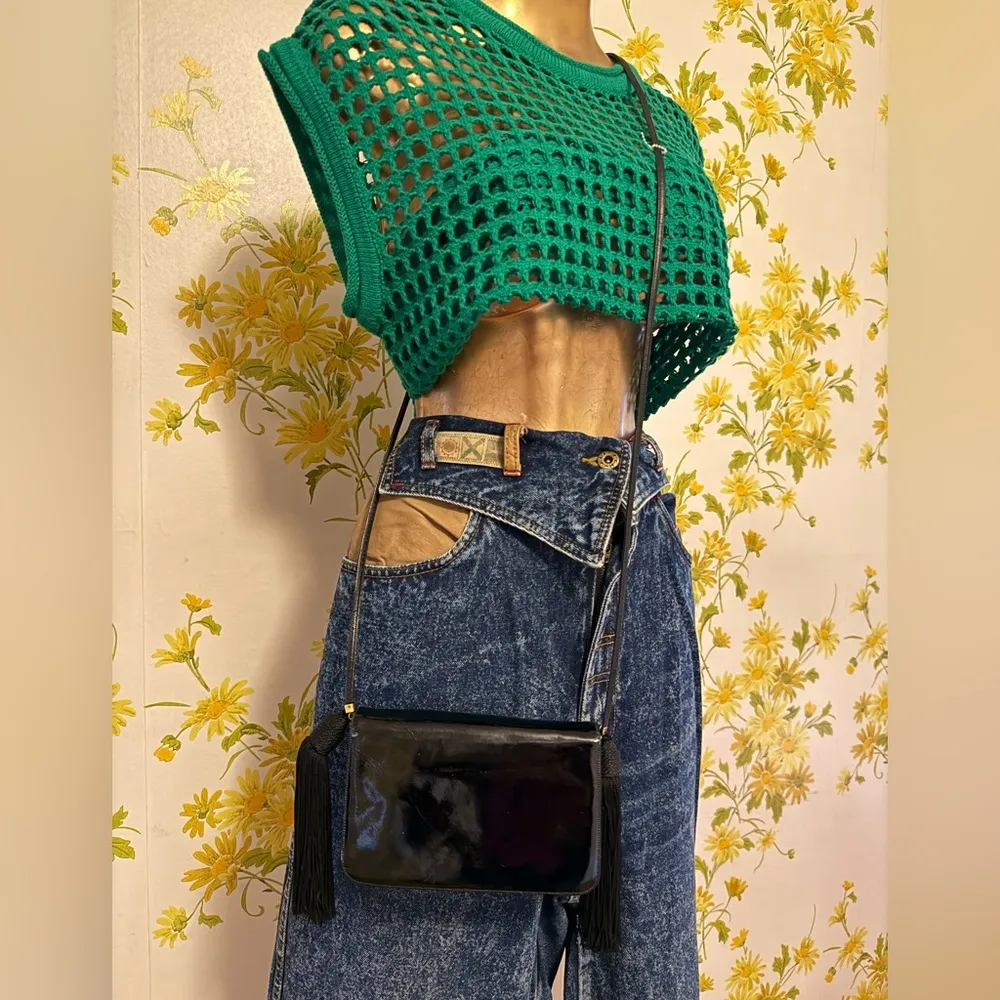 Judith Leiber Black Patent leather convertible bag - Image 14