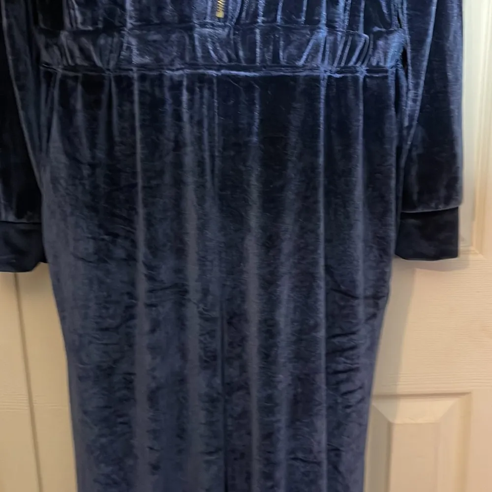 Fabletics Velour Wide Leg Zip Up Onesie Jumpsuit in Deep Navy New With Tags XXL - Image 9
