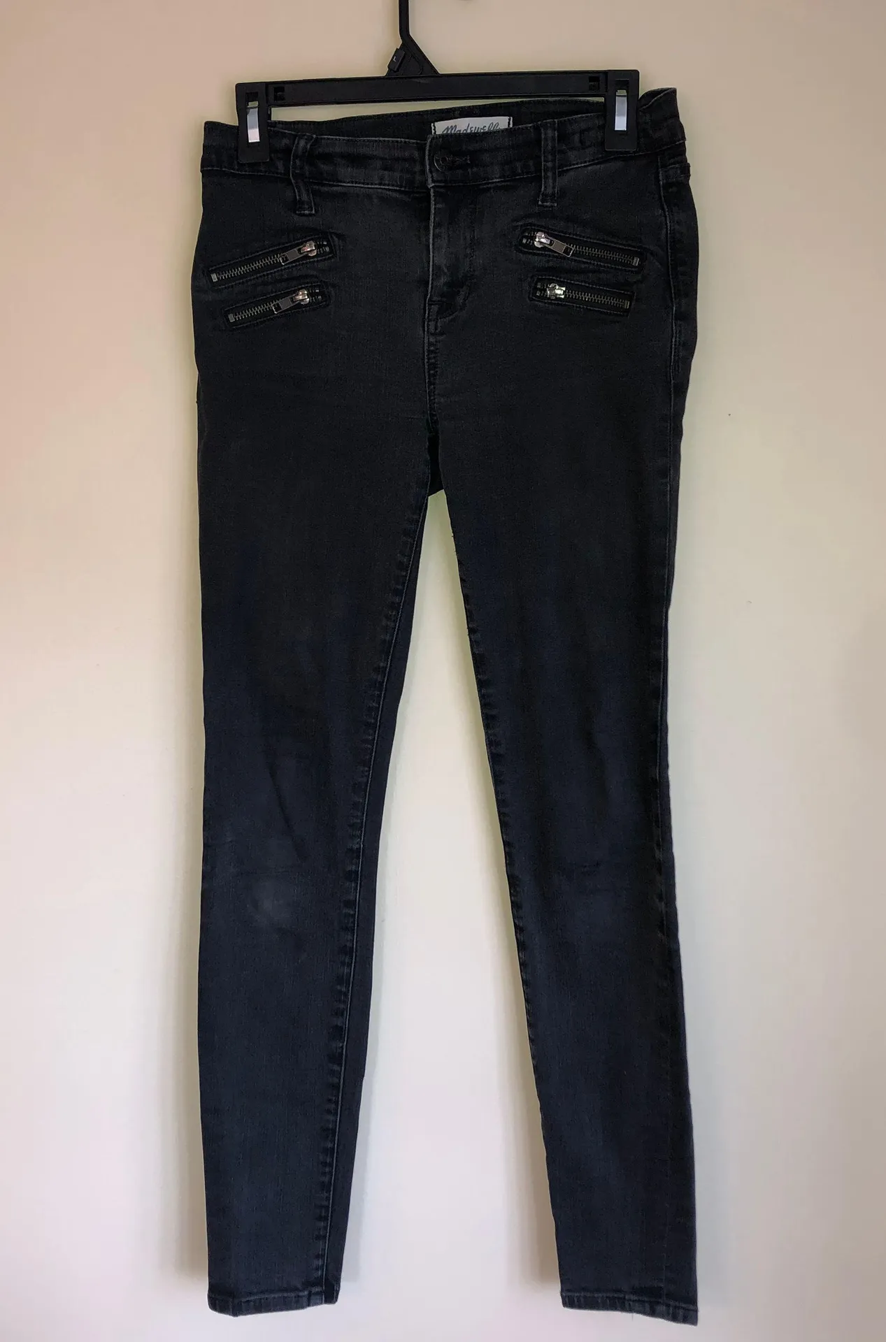 Black Skinny Skinny Jean size 26 Front Zip Detail Mid rise - Image 3