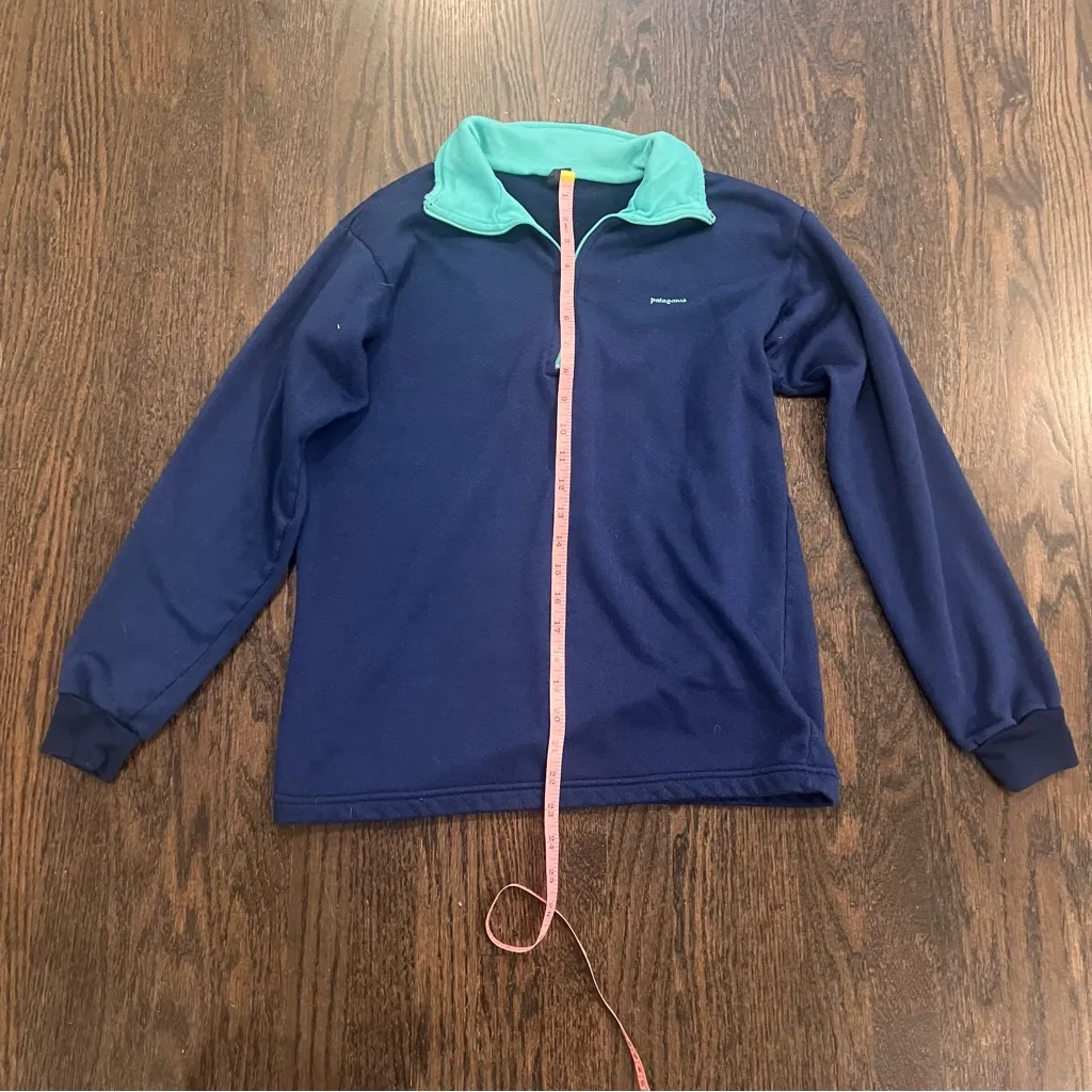 Vintage Patagonia Navy and Mint Pullover - Image 3
