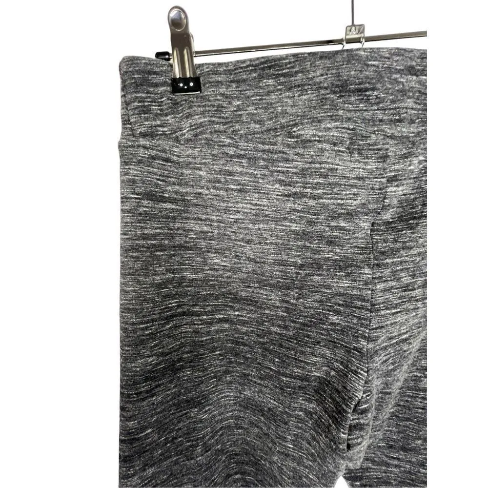 Time and Tru Dark Grey “Fuzzy” Patterned Basic Stretchy Leggings Gray Size L - Image 2
