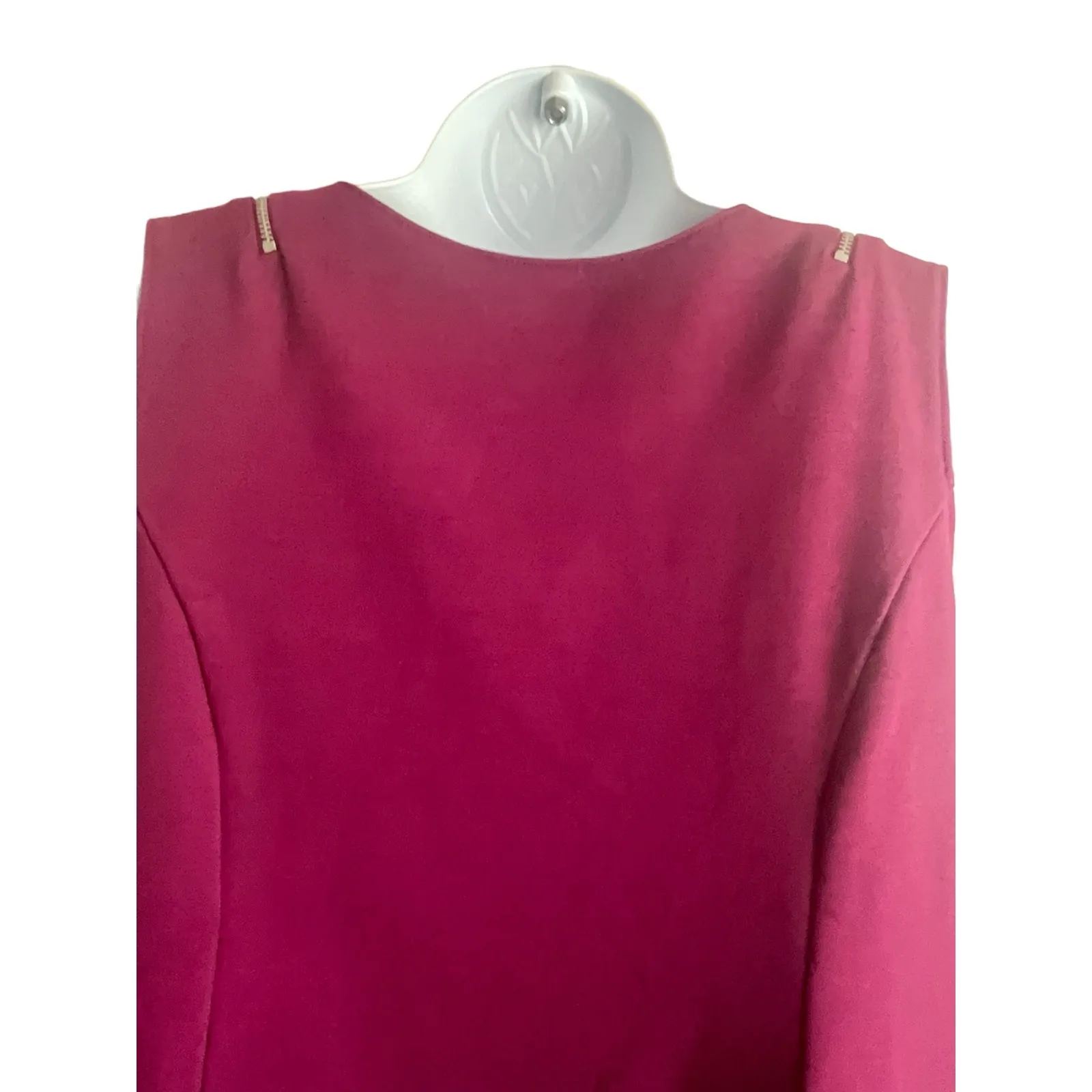Lane Bryant Women Tunic Top 14/16‎ Wine Stretch Unique Zipper Detail Futuristic - Image 9