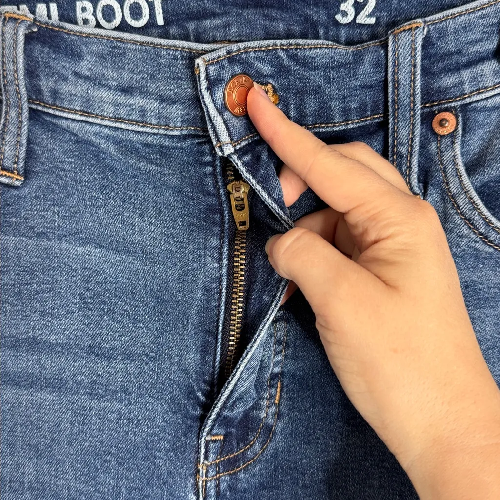 J.Crew Slim Demi Boot Blue Jeans raw hem high rise 32 - Image 7