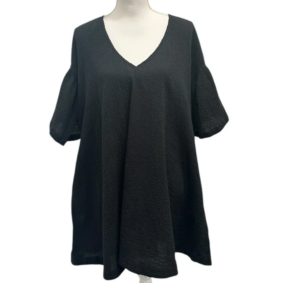 L’Academie Revolve Black Marva Textured Mini Dress Boho Resort Wear Beachy Large - Image 3