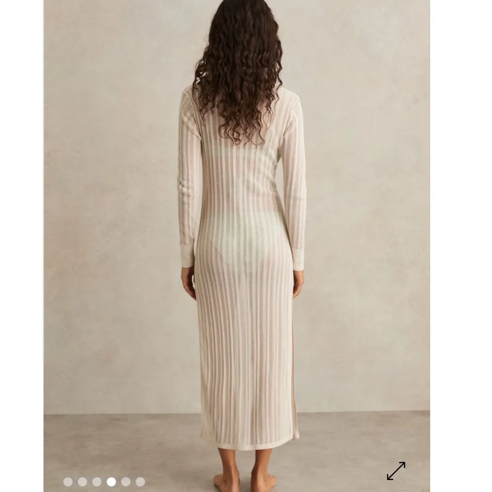Reiss - Samantha Knitted Beach Cover-Up Dress in Cream - Image 2