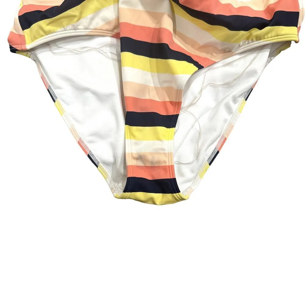 Abercrombie & Fitch Cut Out Stripped One Piece Swimsuit in Multi, Size XL​​​ - Image 4