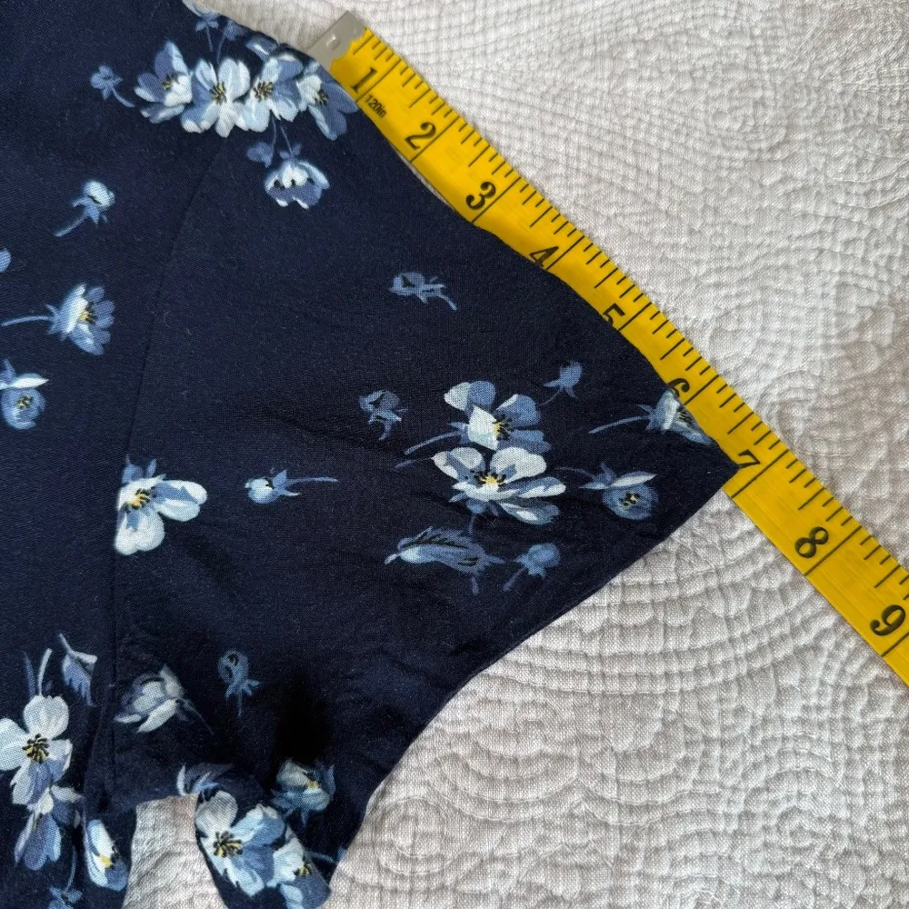 Vintage Byer Too Midi Dress Womens Small Medium 6 Navy Floral Empire Waist 90s - Image 5