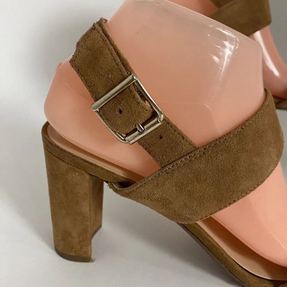 Franco Sarto Rumi Sandals Womens 7.5 M Tan Brown Leather Feminine High Heels - Image 5