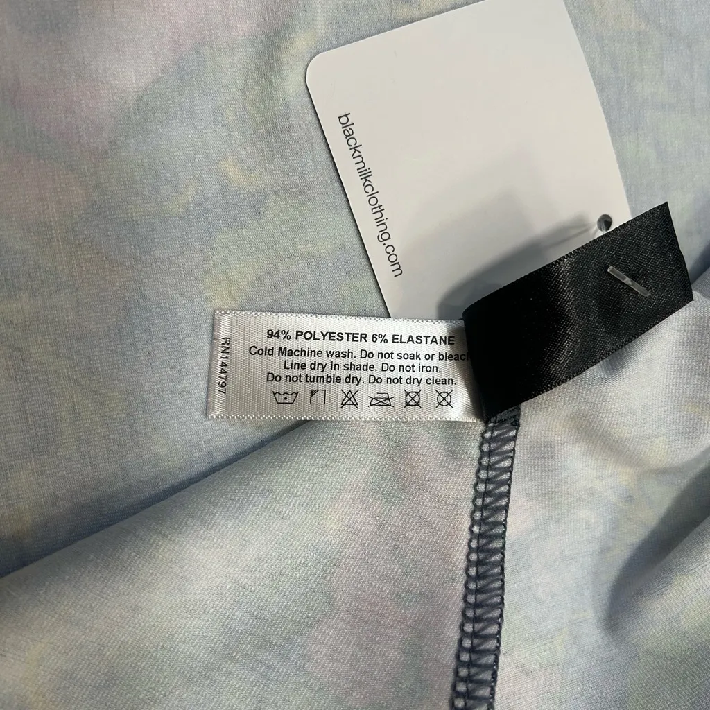 NEW BlackMilk Floral Blue and Pink Women's Dress, small - Image 4