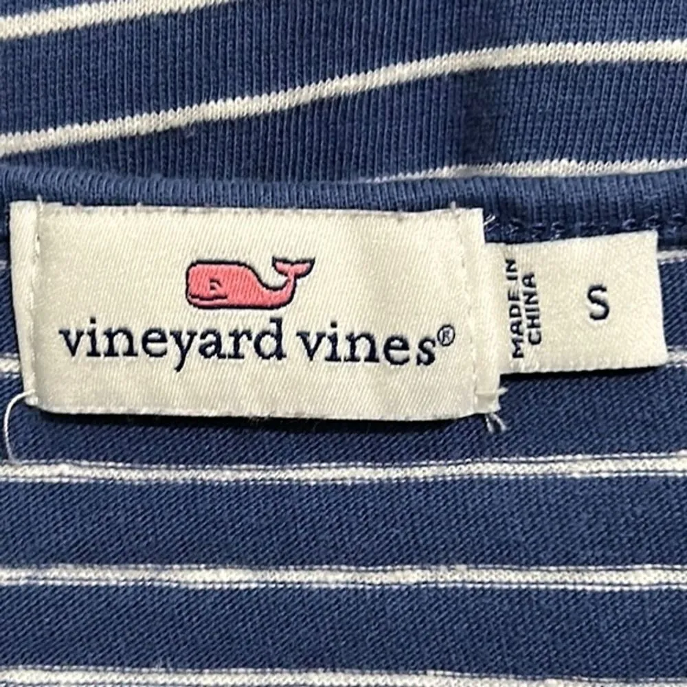 Vineyard Vines Striped T-Shirt Dress Womens Size S Sleeveless Pocket Casual Blue - Image 4