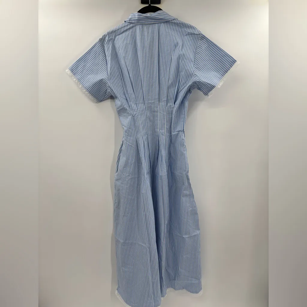 J.Crew Wren lace-trim shirt-dress in stripe - Image 7