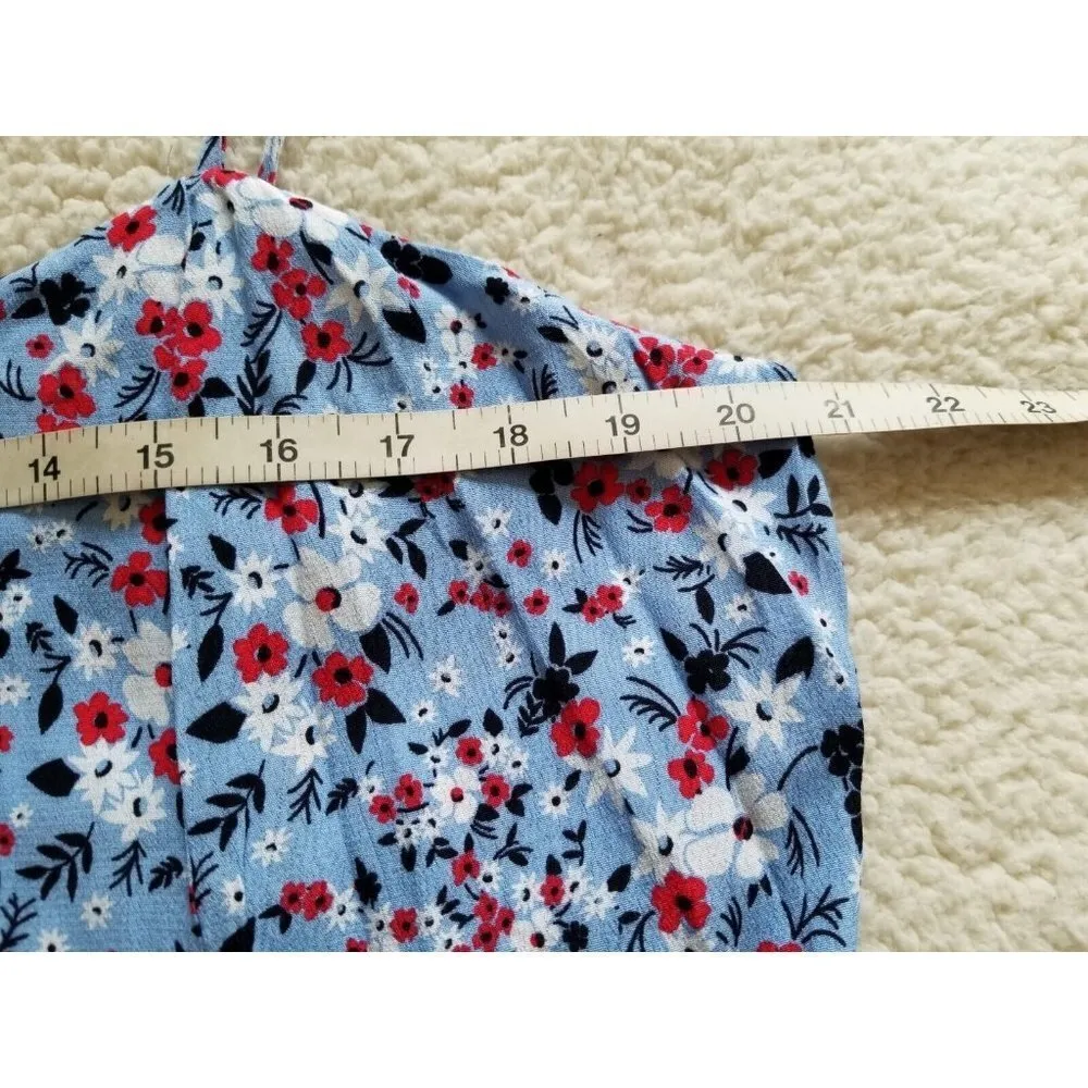 Calvin Klein Jeans Womens Light Blue Floral Summer Short Mini Dress Size XL - Image 4