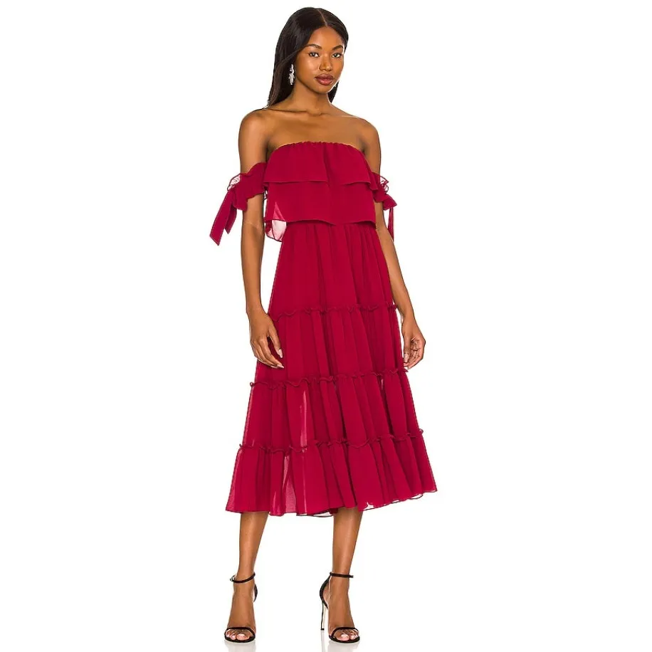 Misa Los Angeles X REVOLVE Micaela Dress Burgundy Womens Medium - Image 16