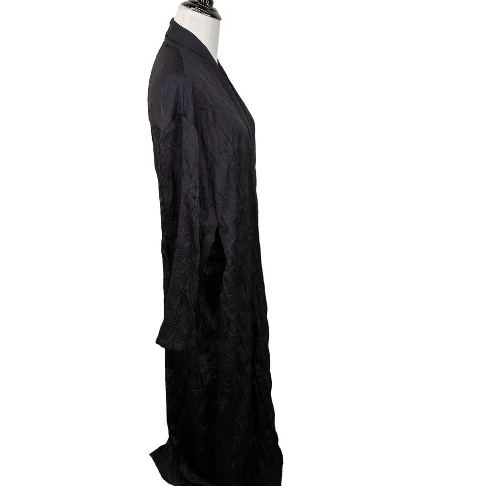 Zara Blue Wrap Crinkle Silky Robe Size XS - Image 4