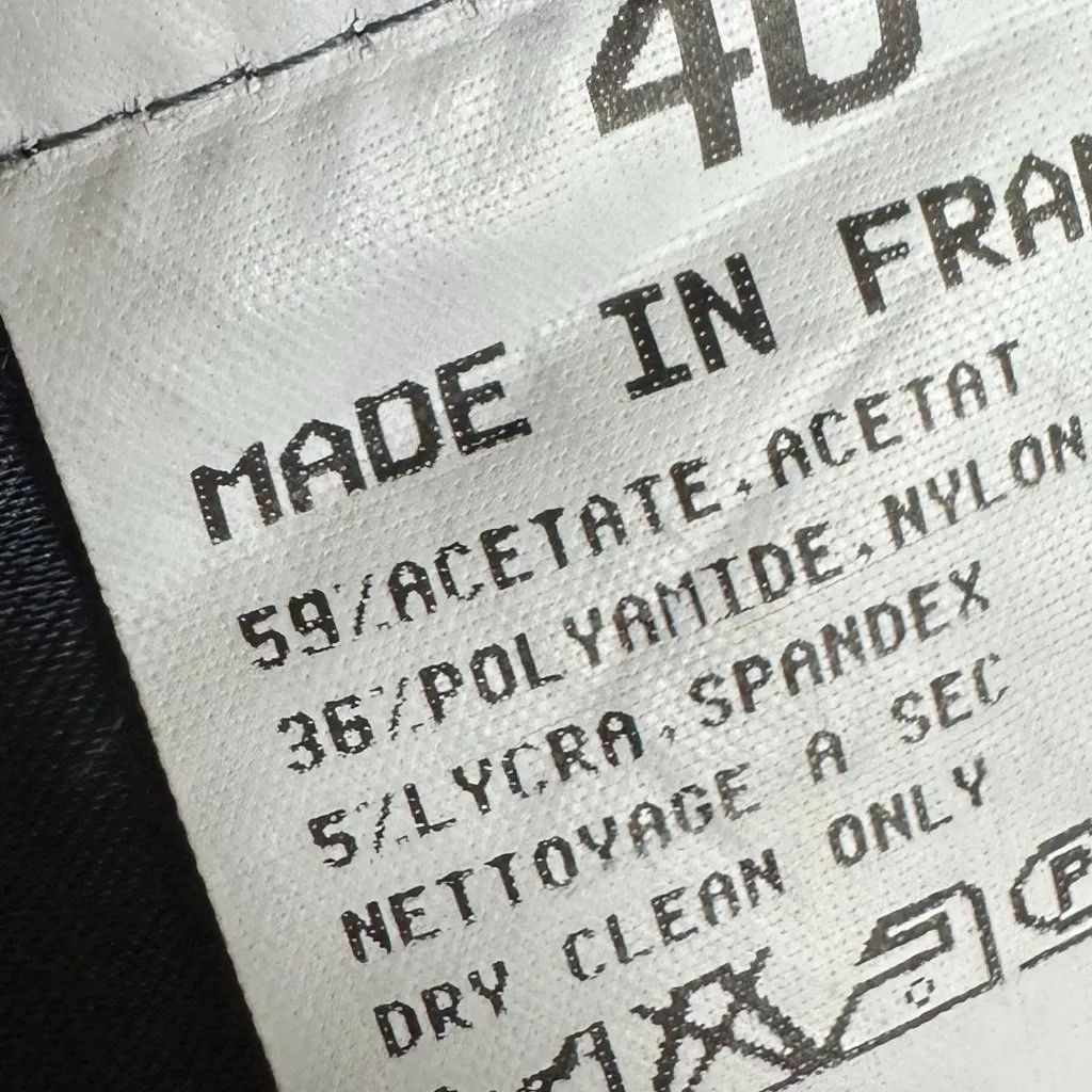 Agnes B. Paris Blue Satin Skinny Pants Cocktail Party Casual Size 40 8 Women's - Image 13