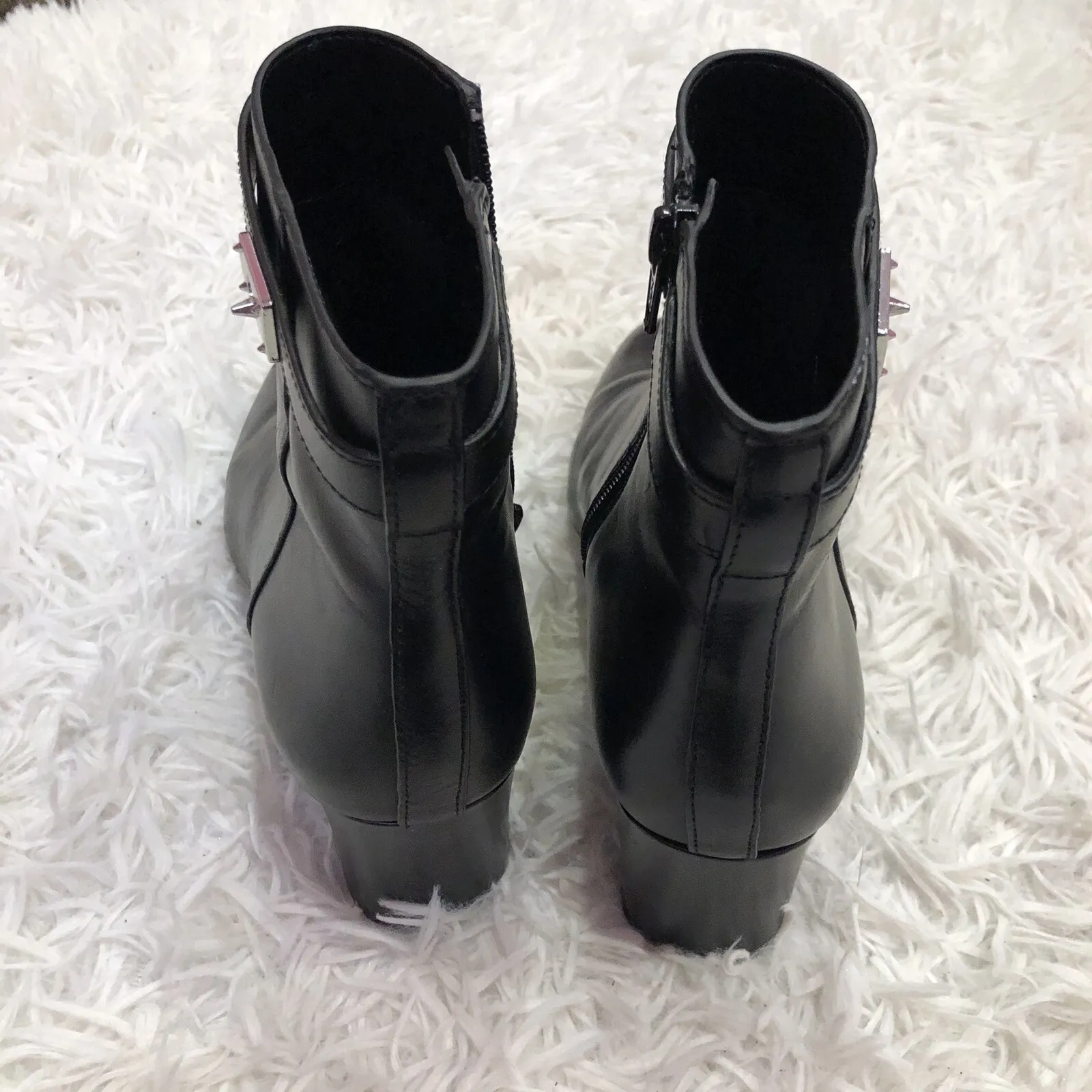 Antonio Melanie Hardine‎ Leather Ankle Heel Boots Black 7.5 - Image 3