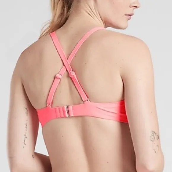 Athleta Twist Up Bra Underwire Swim Bikini Top Swimwear Wink Pink 32B/C or XS/S - Image 2