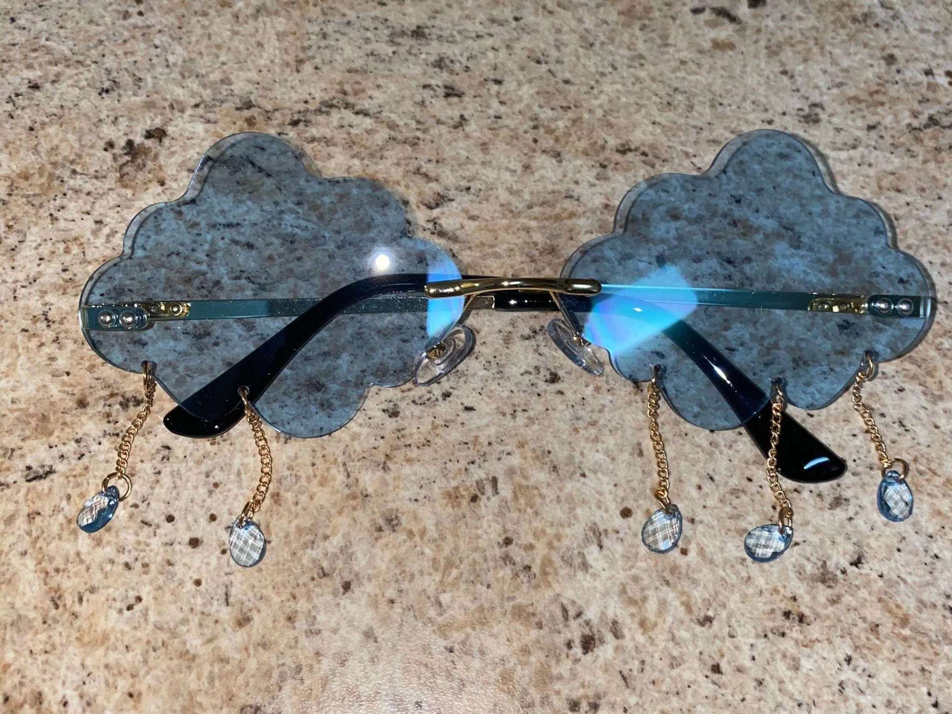Blue Rain Sky  Drop Sunglasses - Image 4