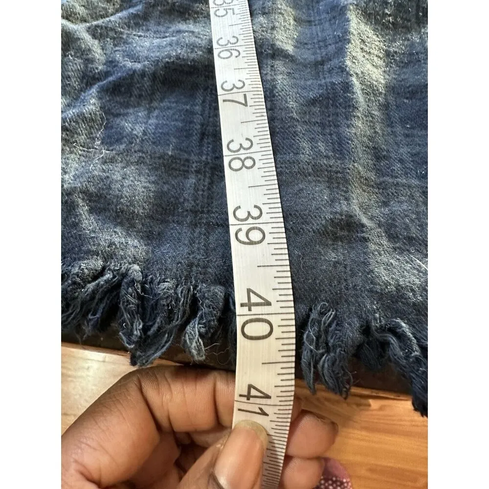 Hem & Thread Plaid Shacket Shirt Size S Ombré Open Front Split Hem Long Sleeve - Image 7