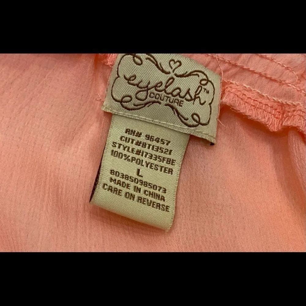 Eyelash Couture Sheer Pink Blouse - Image 5