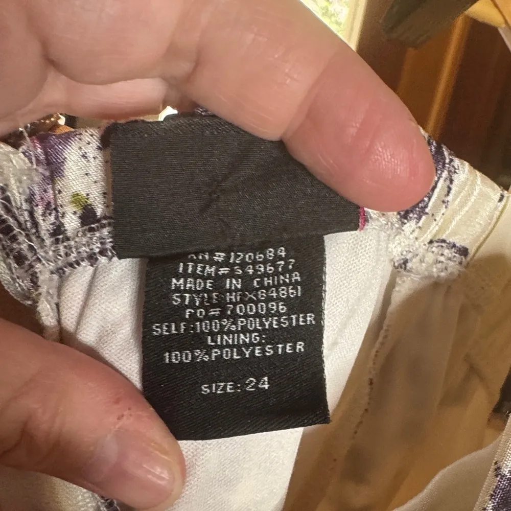 Torrid Vintage Label Purple Floral Ivory Bubble Hem Dress Size 24 - Image 3