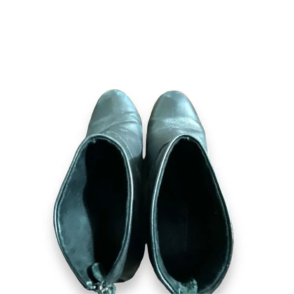 TOMS sz 10 Womens Carpe Diem Leila Leather Block Heel Souch Boots Chic Fall Edgy - Image 7