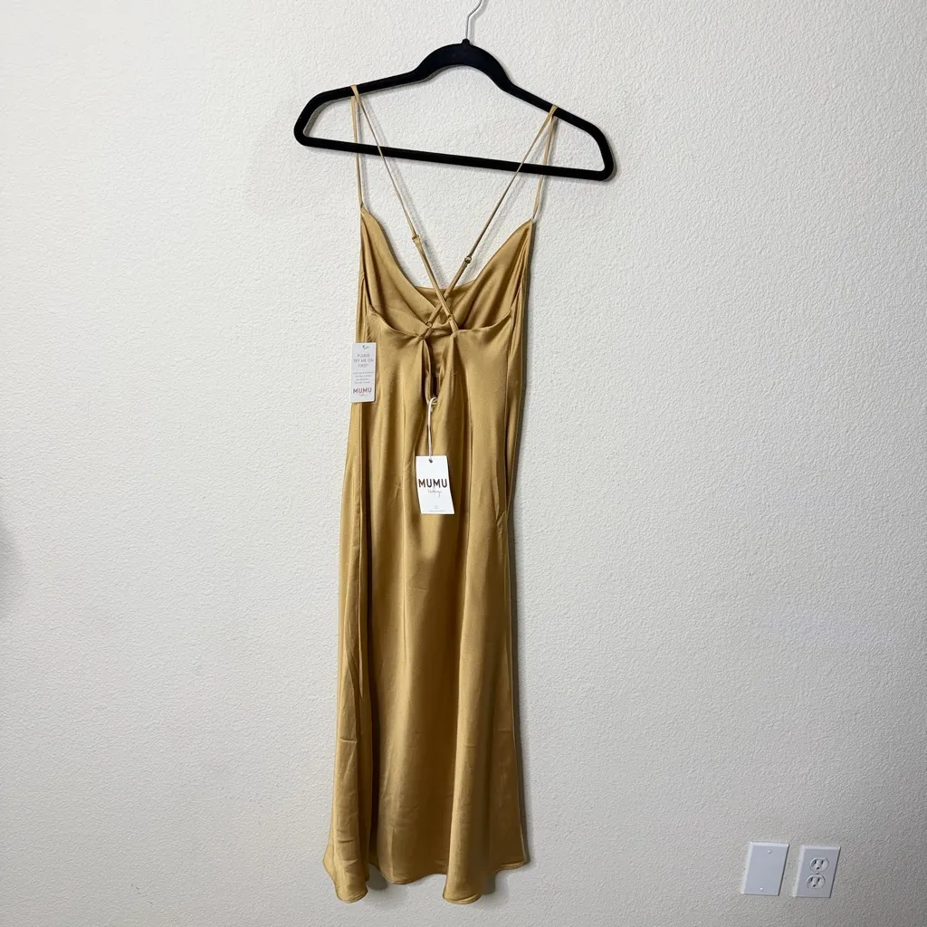 NWT Show Me Your Mumu Verona Cowl Dress True Gold Womens Size S - Image 5