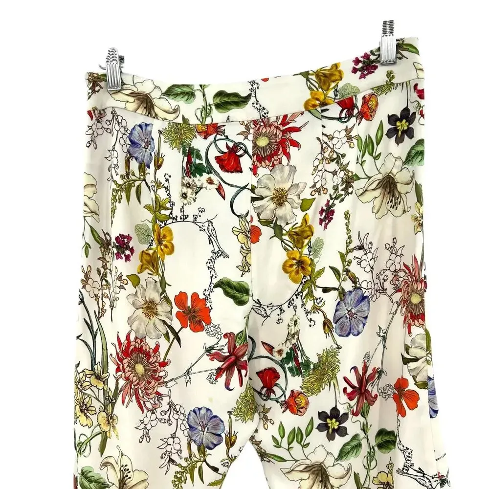 Parker Zizi Pant in Sangria Floral Botanical Flared Bell Bottom Cream Size 8‎ - Image 10
