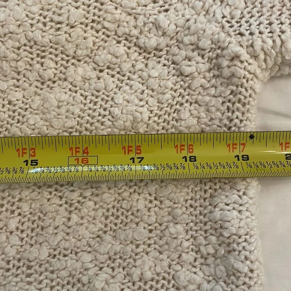 Moth Anthropologie Cream Sweater Womens Small Nubby Boucle Cable Knit Cowl Neck - Image 6