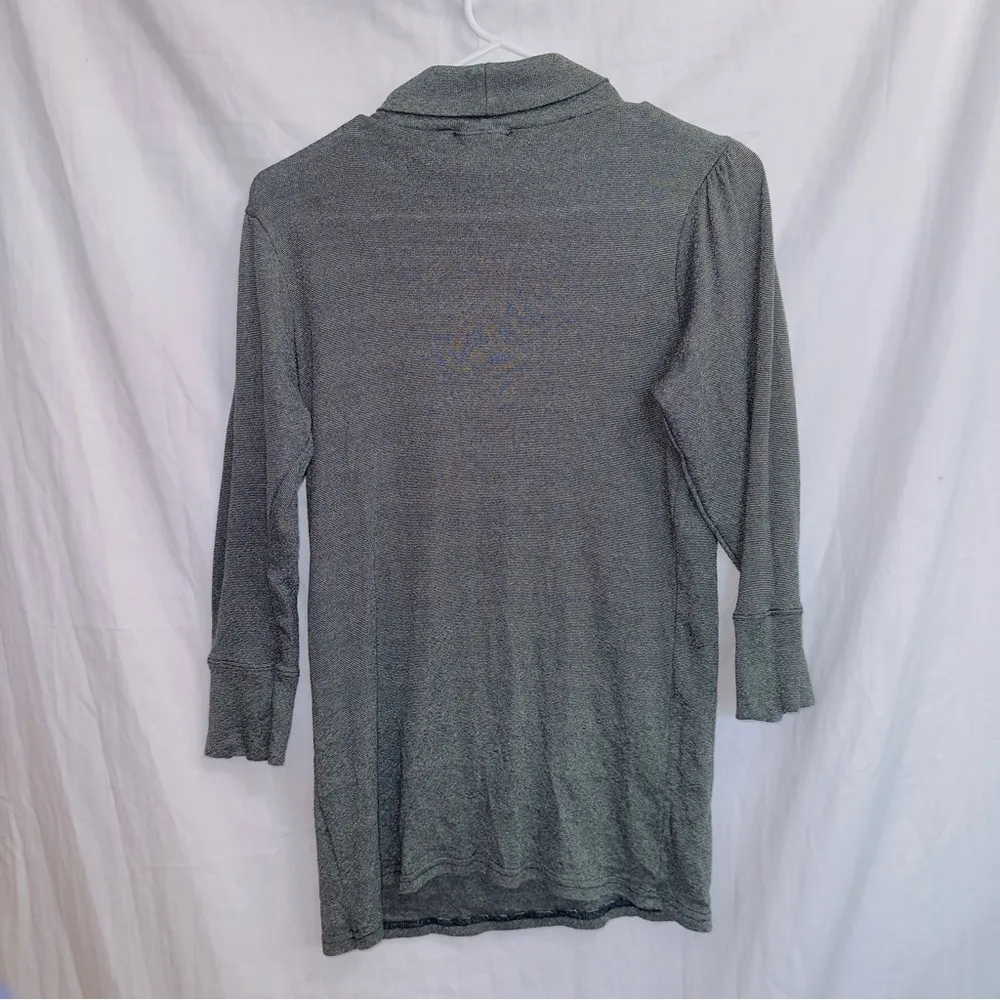 Michael Star Gray Long Sleeve 100% American Mock Neck Tunic Shirt One Size - Image 6