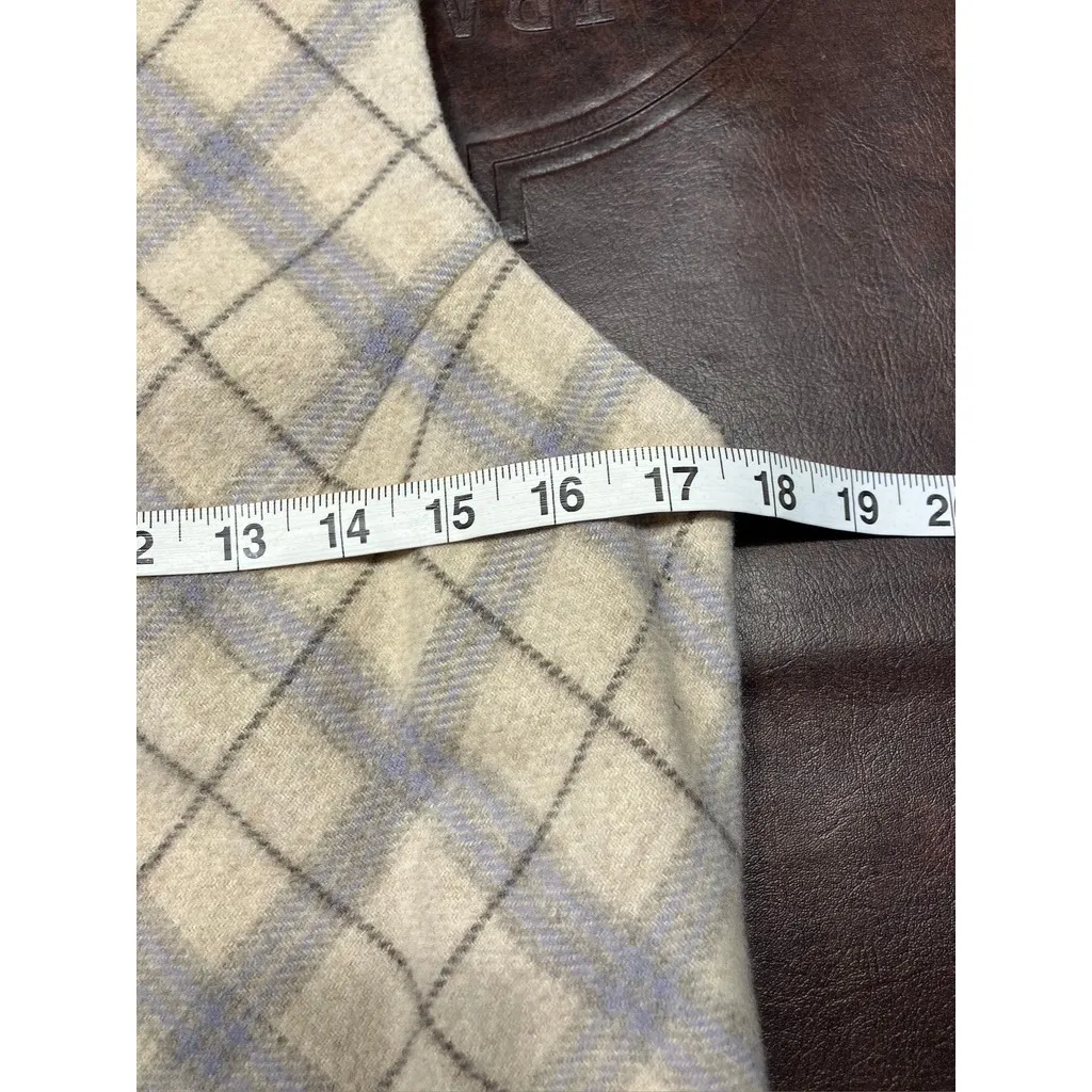 Willi Smith Petite Wool Dress Plaid Sleeveless Beige Purple‎ 10P Career Italy - Image 9