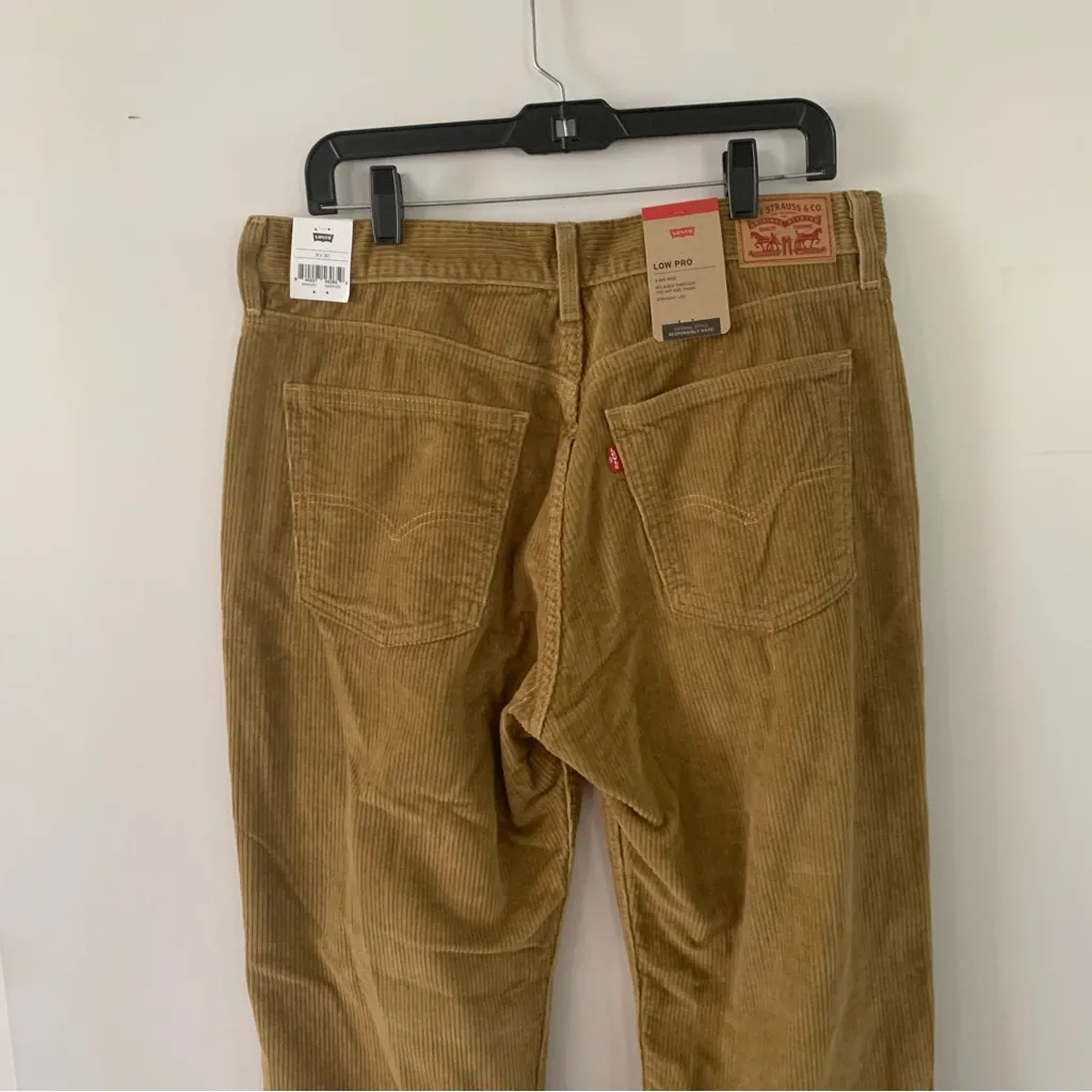 Levi’s Low Pro Mid Rise Straight Leg Corduroy Pants Tan Womens 31x30 - Image 5
