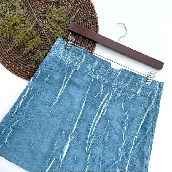 Kavu Womens Skort Athletic Athleisure Blue Grey White Side Zip 10 - Image 2