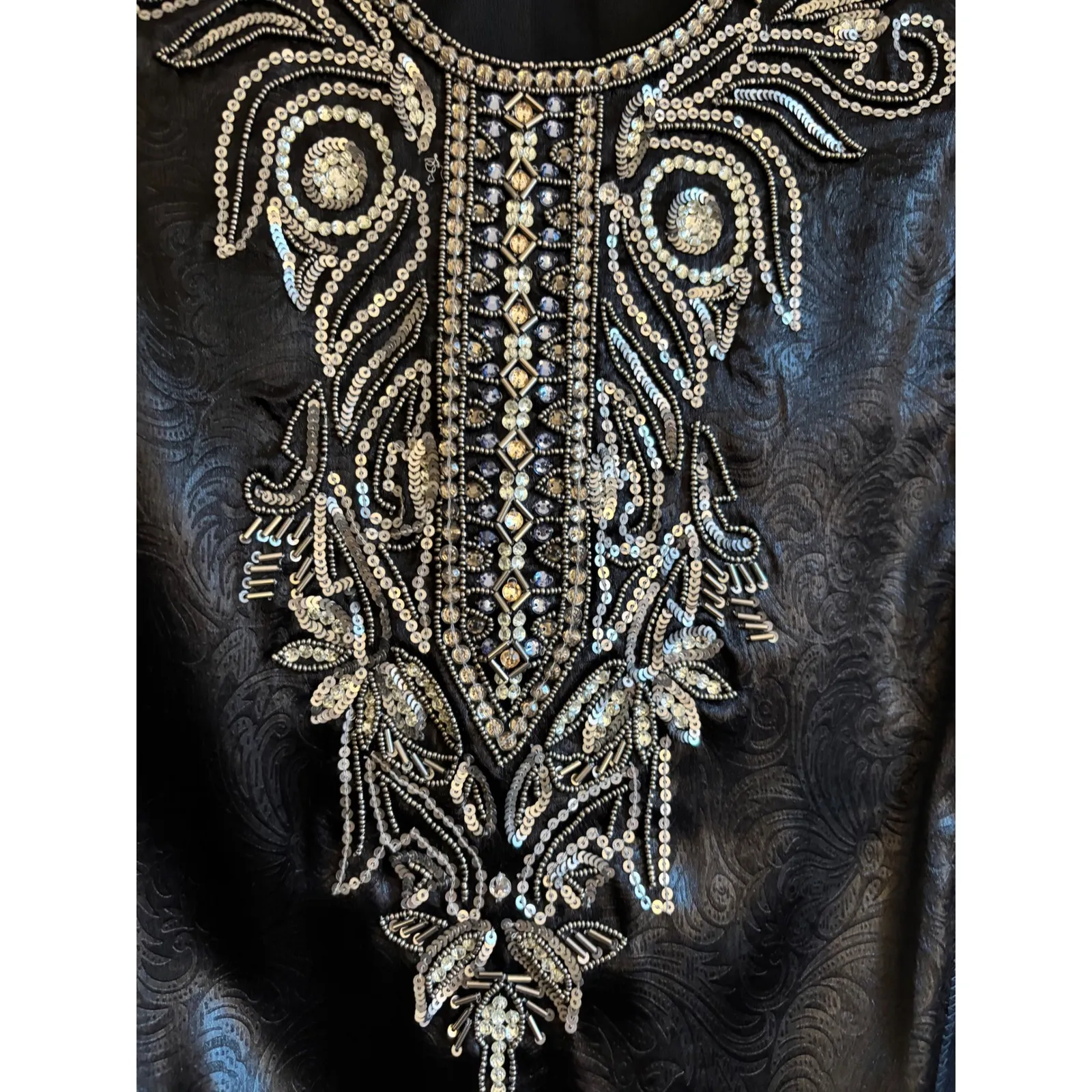 Yoana Baraschi Black Embellished Brocade Tank Top – Size Small - Image 6