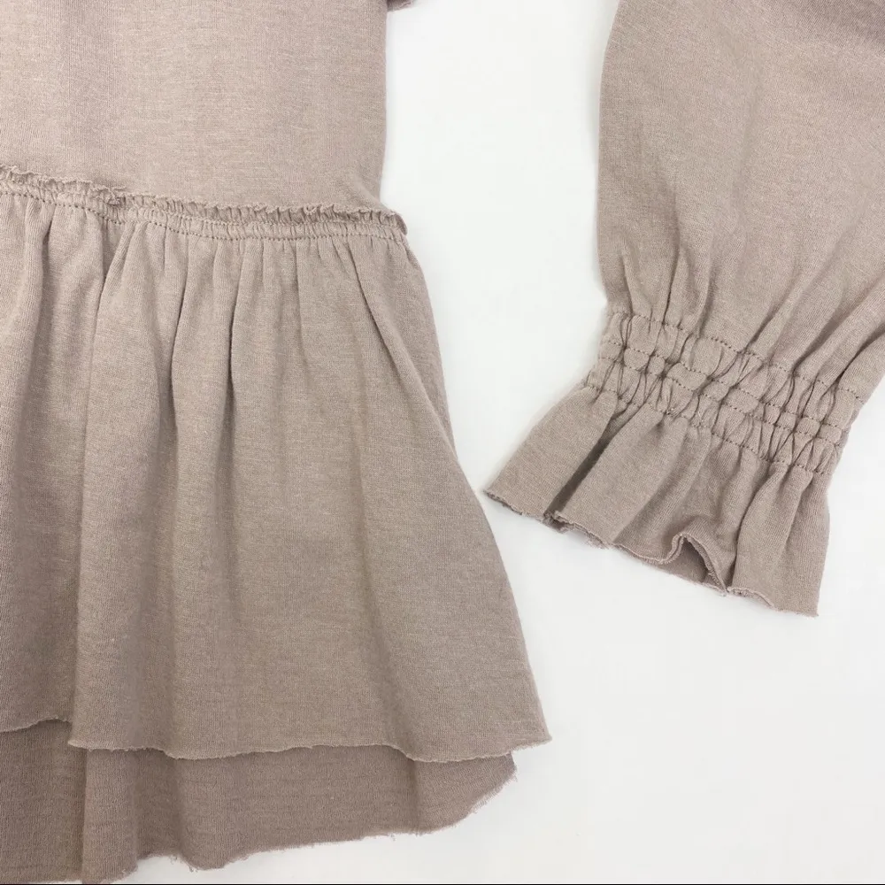 Free People Beach Cotton Midsummer Night Tiered Mini Dress: Tan/Stone/Taupe - Image 8